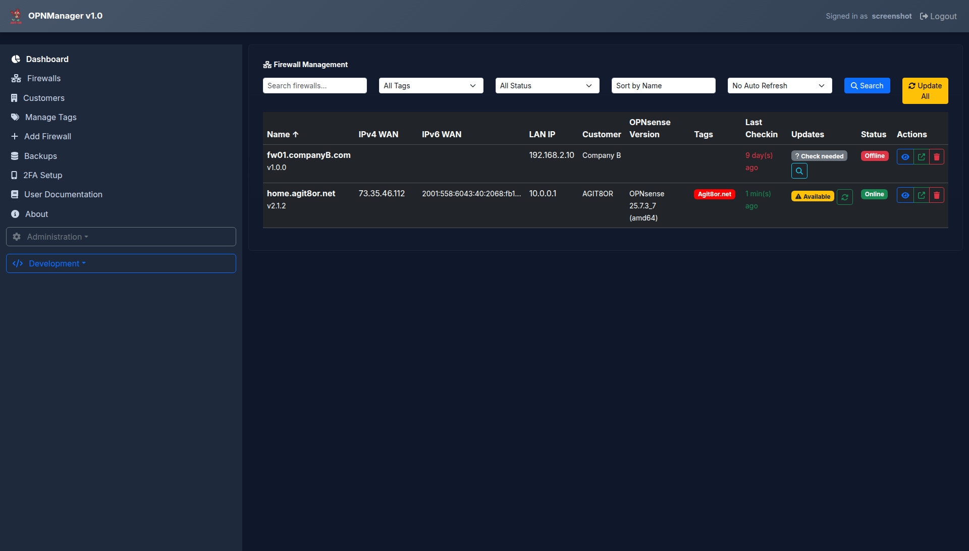 Firewall Management Interface