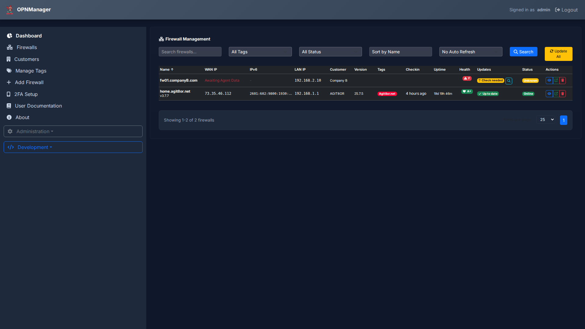 Firewall Management Interface
